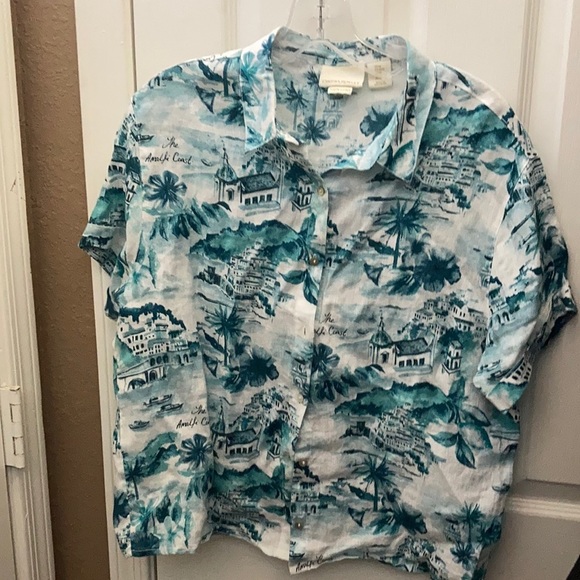 LADIES’ Cynthia Rowley Linen Blouse (M) - Picture 1 of 3